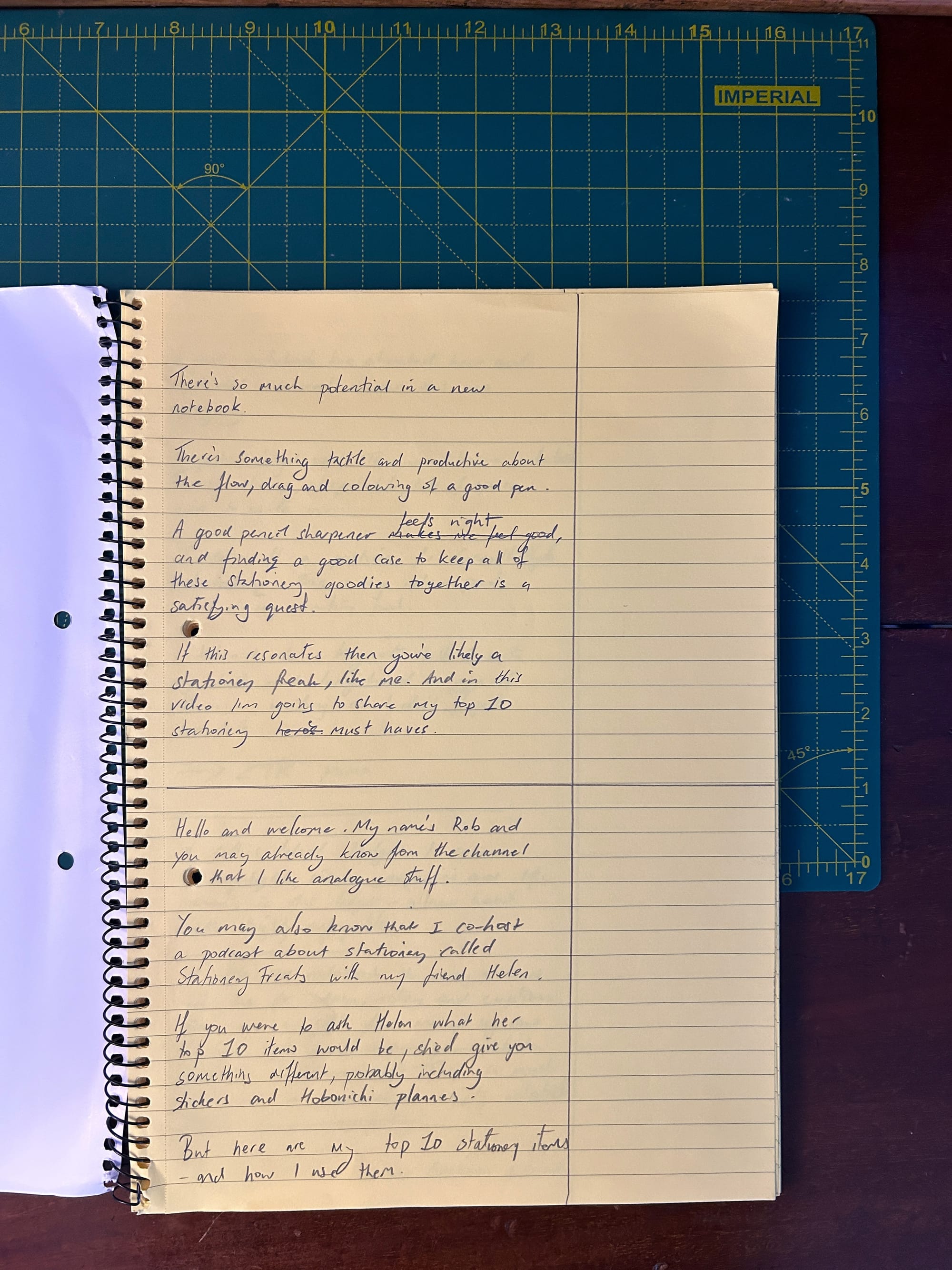 This very video written out in an A4 Yellow Legal Pad