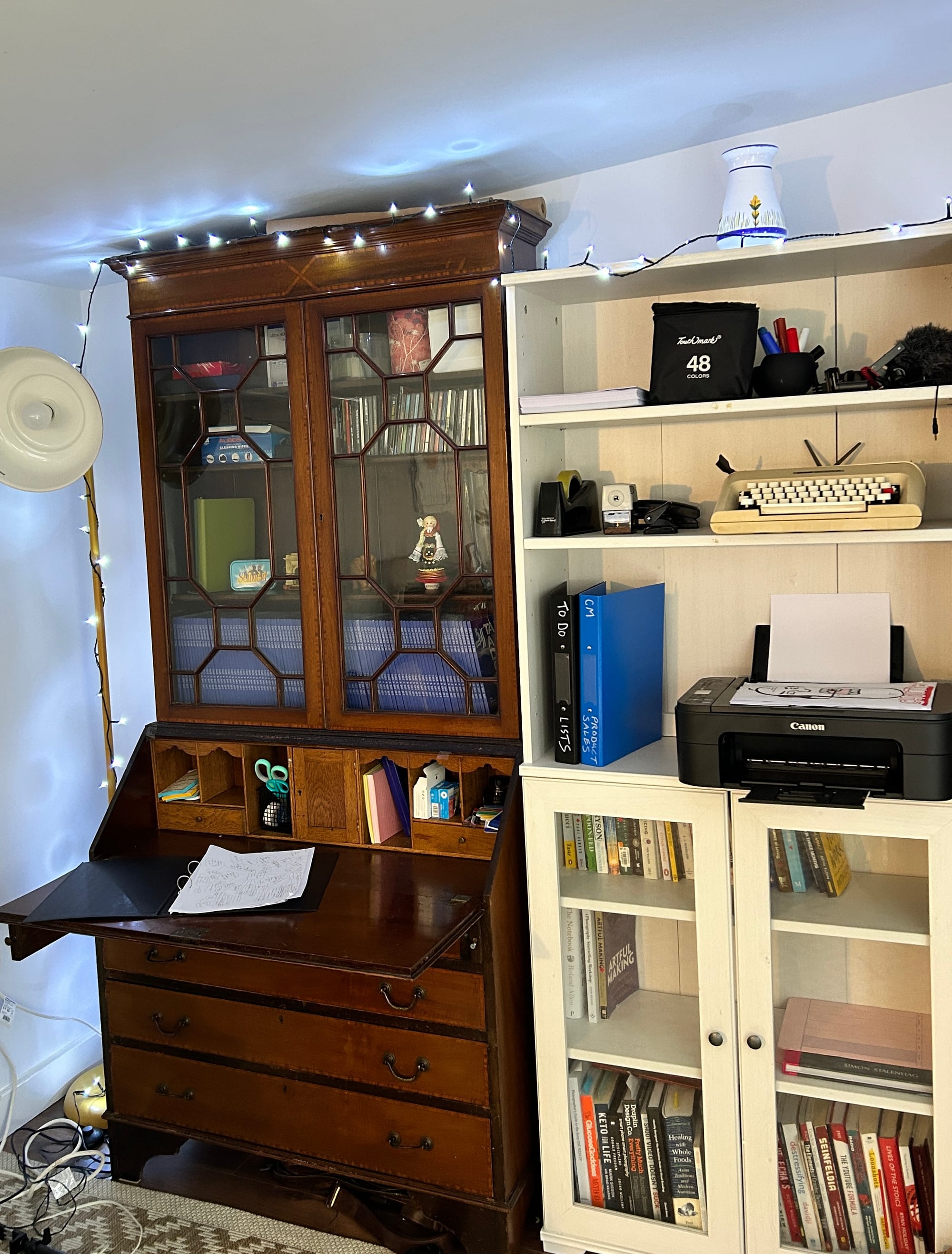 A photo of a writing bureau in my garden office