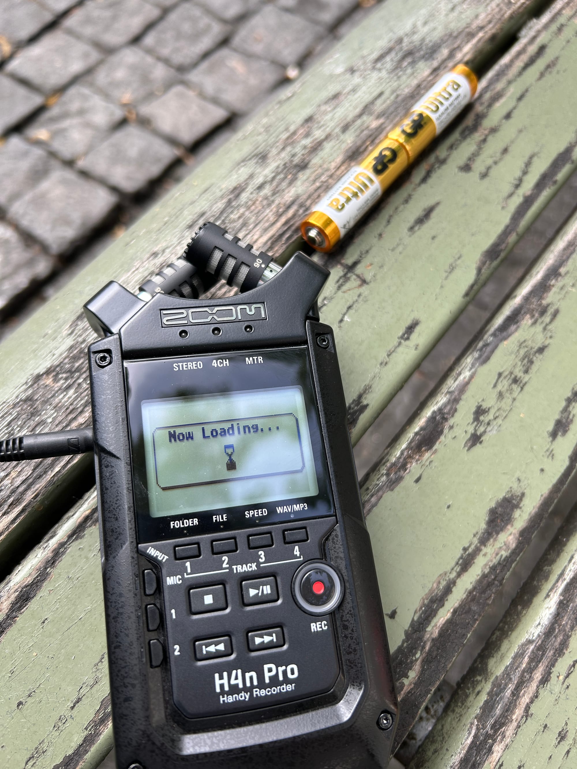 A photo of the Zoom H4n Pro recorder