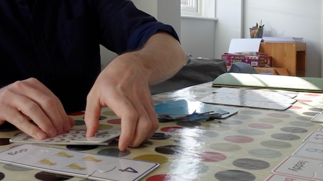 Rob Lambert collecting the puzzle pieces together