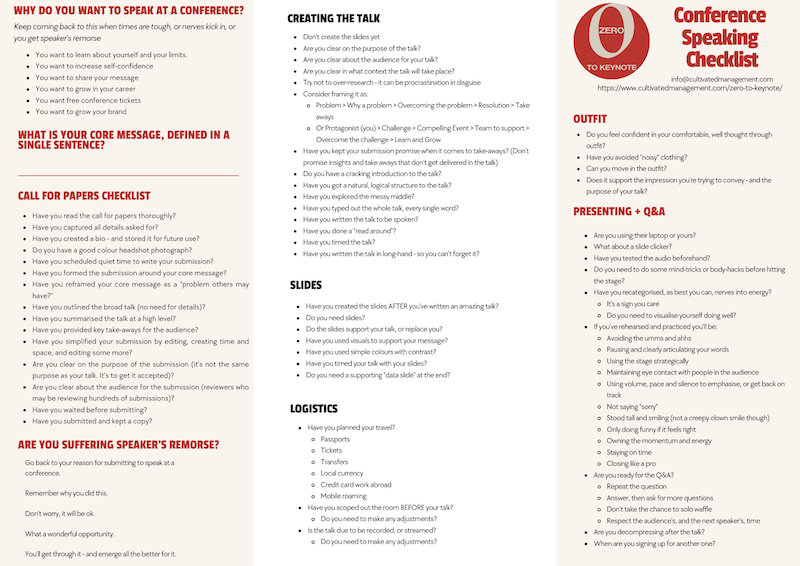 The conference speaker checklist
