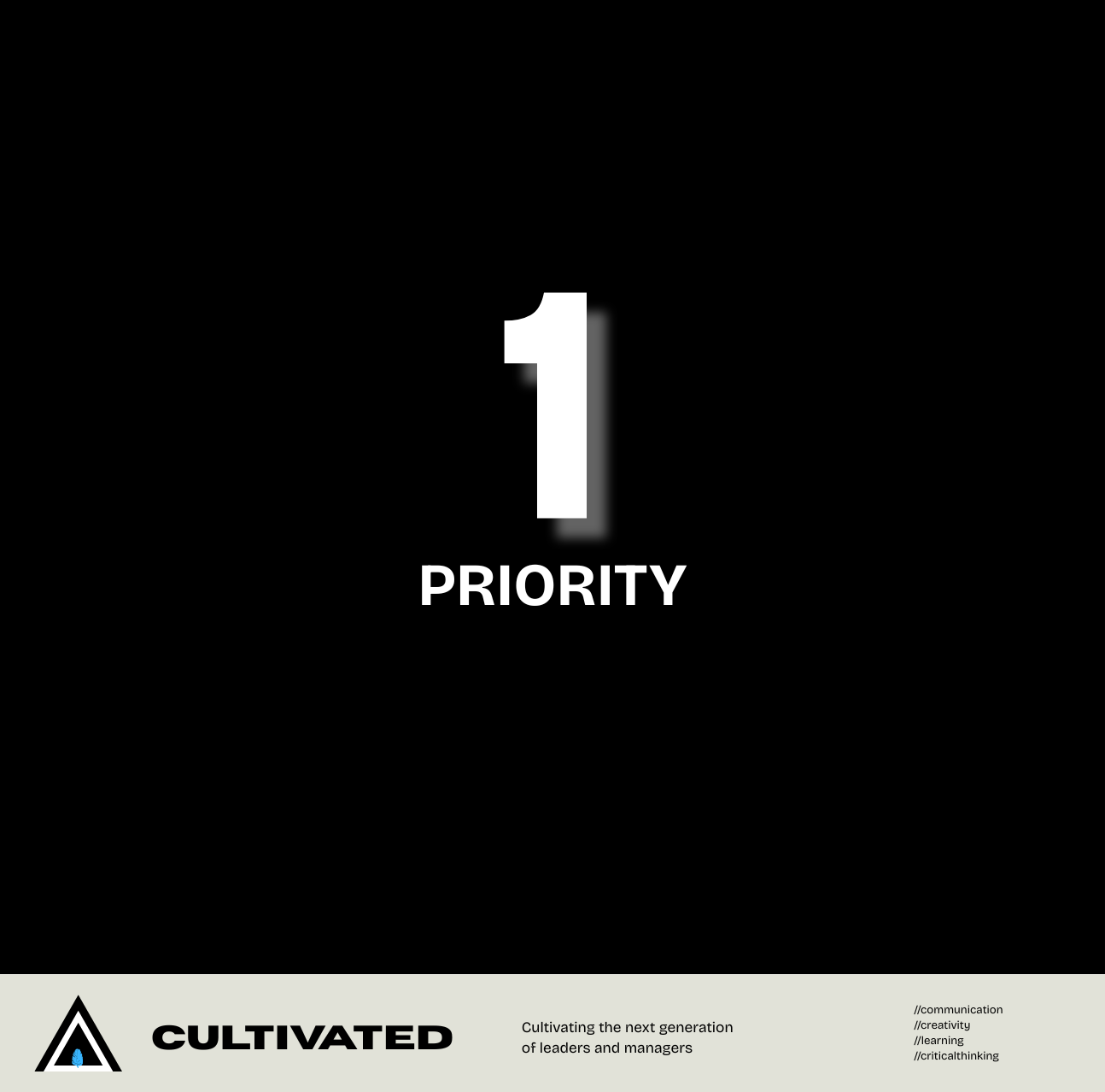 A cover poster showing the Number 1 to indicate you have one priority