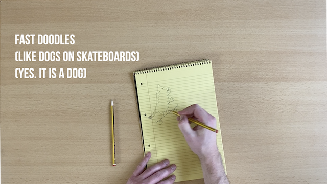 Doodling in a yellow legal pad