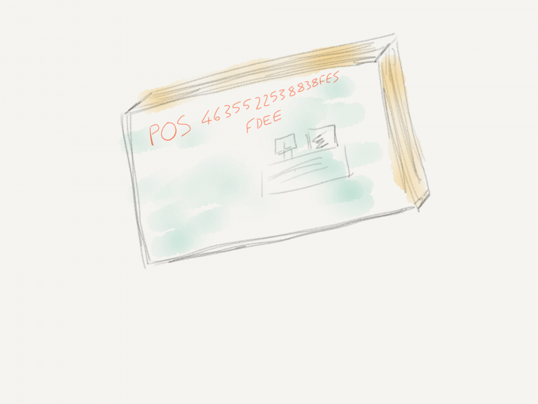 A hand drawn picture of the supermarket checkout operating manual