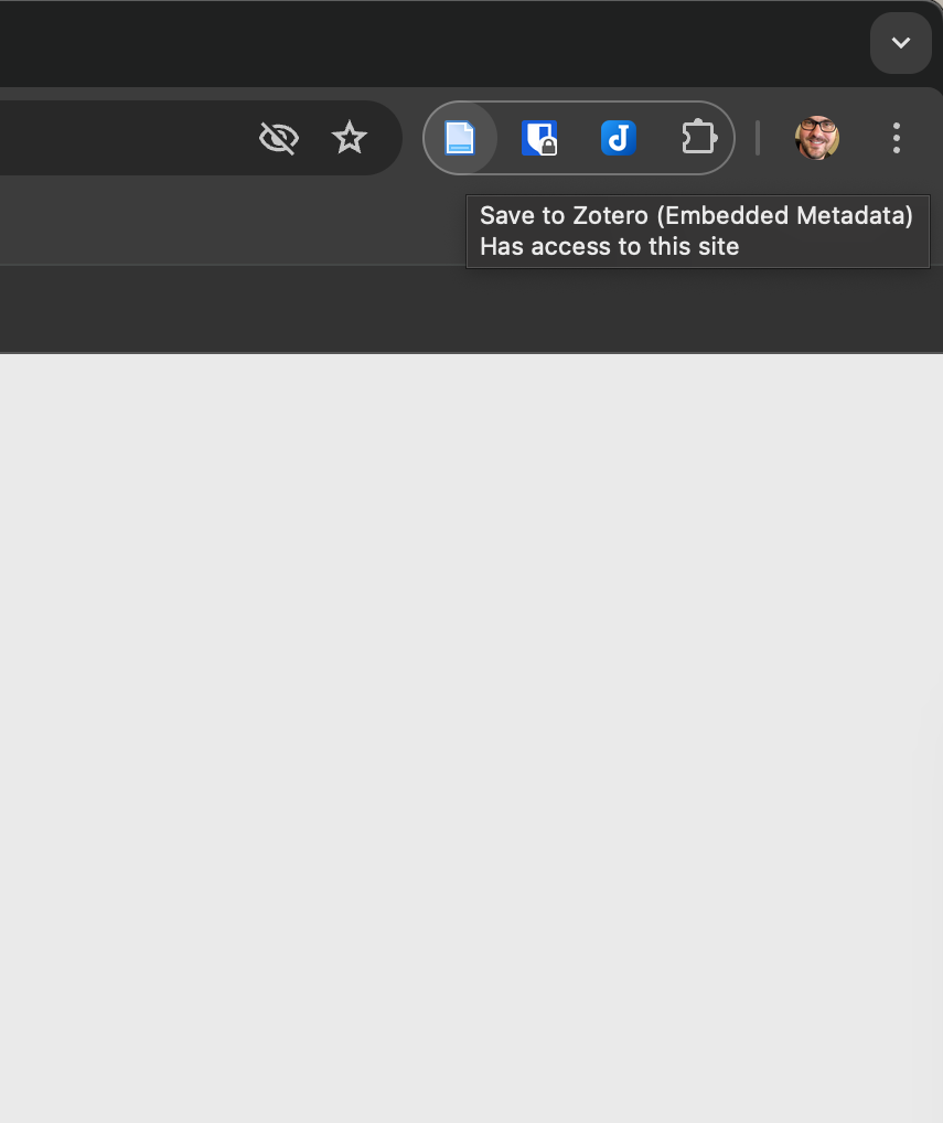 Screenshot showing the "Add to Zotero" Google Chrome plugin