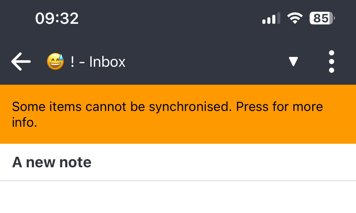 A screenshot of the Joplin "add note" feature